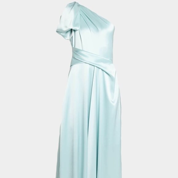 One Shoulder Satin Evening Gown
